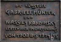Gedenktafel - Gariele MÃ¼nter und Wassily Kandinsky