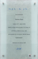 Gedenktafel - Thomas Mann - Gedenktafel - Thomas Mann (2012)