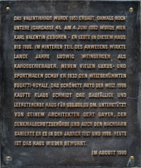 Gedenktafel - Valentinhaus - Gedenktafel - Valentinhaus (2011)