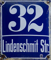 Hausnummer - Lindenschmit-StraÃe