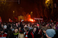 FC Bayern-Fans feiern in der LeopoldstraÃe