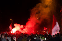 FC Bayern-Fans feiern in der LeopoldstraÃe